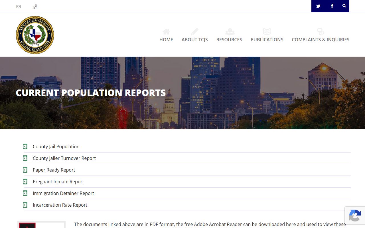 Childress County inmate population TCJS population reports page